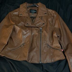 Tan Faux Leather Jacket
